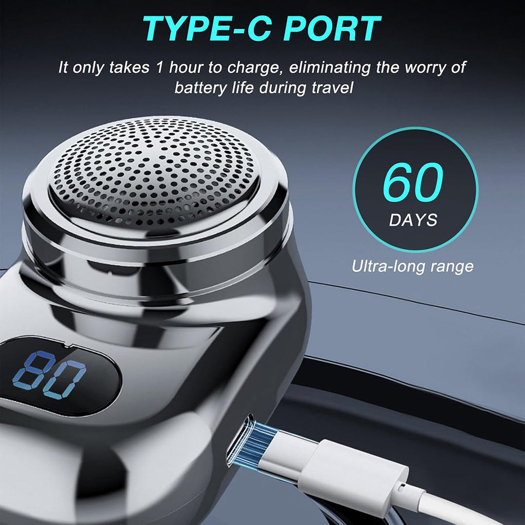 Mini Digital Display Electric Shaver – USB-C Fast Charging