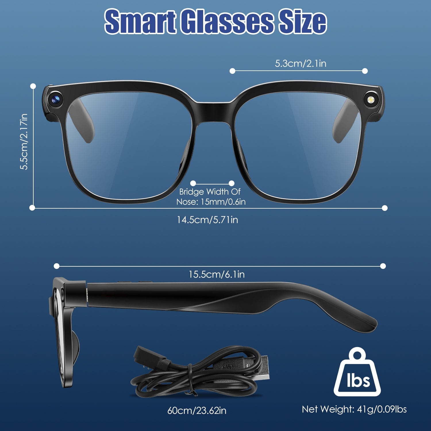 1Pc AI Smart Glasses With Camera And Audio 8MP HD1080P Real Time Translation 139 Languages Voice Assistant AI Photo Recognition Music Playback & Hands-Free Calling For Travel Meeting Vlog